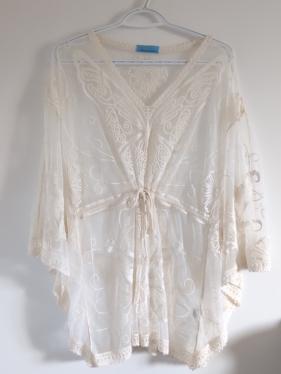 Other - Boho Lace Embroidered Swim Coverup - Cream